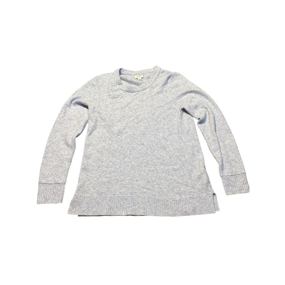 J Crew Light Blue‎ Speckled Knit Crewneck Sweater Long Sleeve cozy warm Size S